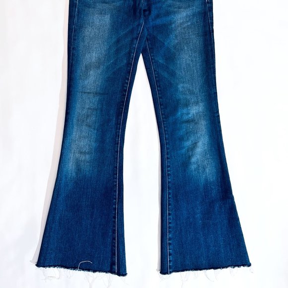 McGuire Crop Flare Jeans w/ Frayed Hem - Picture 2 of 4
